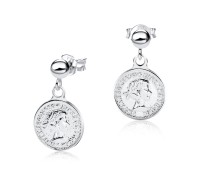 Lady Coin Silver Stud Earring STS-3527